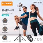 Plokama K10 Pro Long Tripod LED Light, Selfie Stick, Strong Tripod -200cm - Image 6