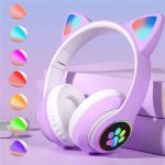 Cute Cat Ear Wireless Headphones with LED light
