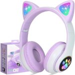 Cute Cat Ear Wireless Headphones with LED light - Image 2